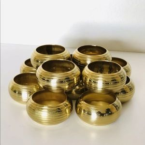 Vintage Brass Set of 12 Napkin Ring Holders